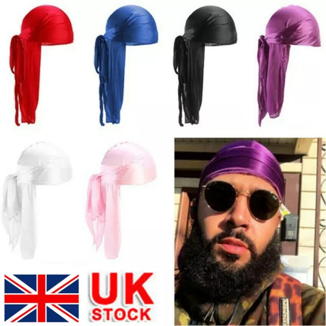 Unisex Mens Womens Bandana Doo Durag Rag Headwear Silk Pirate Cap Headwrap Hat 2