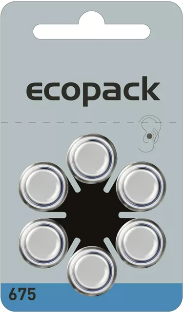 Set 60 pilas de audifono Varta Ecopack 675,sin mercurio,sonido máxima calidad