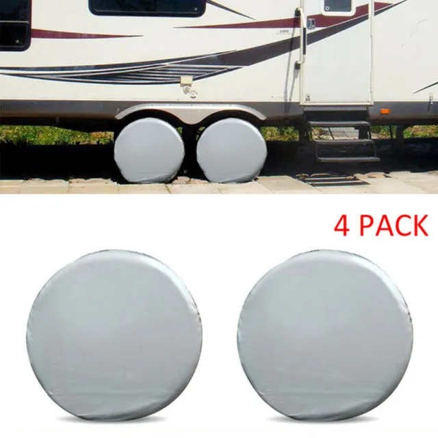 Set Of 4 Wheel Tire Covers 27-29 For RV Trailer Camper Car Truck Motorhome New