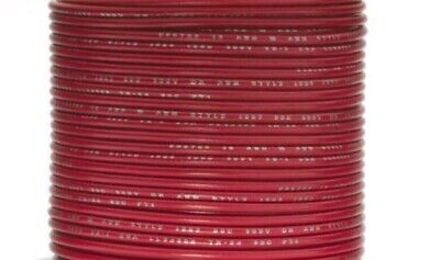 24 AWG tinned copper stranded hook up wire, 100 feet RED UL1007, 300v US Made