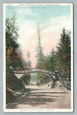Latourelle Falls Bridge~Columbia River Highway~Antique Oregon PC Portland 1917