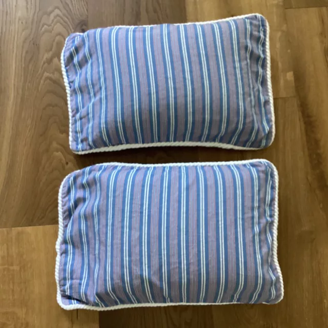 Tommy Hilfiger Home 2 Boudoir Pillow Shams Cotton Blue White Red Stripe Nautical