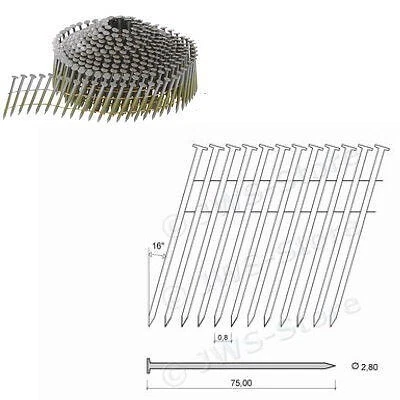 Coilnägel 75mm x 2,8mm 16° 5000Stk Verzinkt