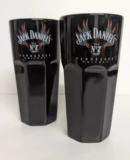 Jack Daniels Set di 2 occhiali da whisky bianco e nero vecchio stile n. 7 Tennessee