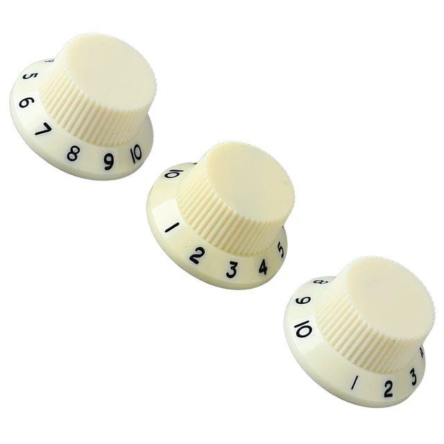 (Bouton Ivoire Lettrage Noir)Bouton Rotatif De Volume De Tonalité Boutons De 2