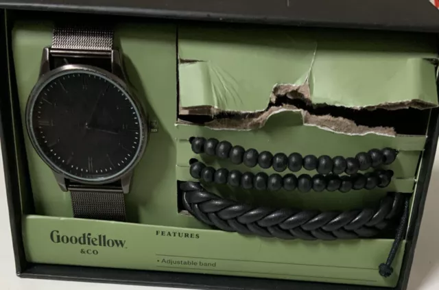 Goodfellow & Co Men's Mesh Strap Watch Set, Black