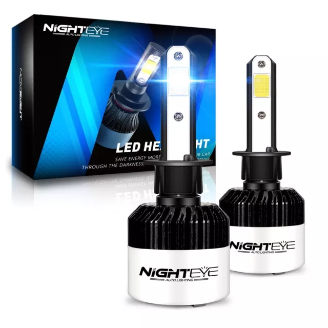 NIGHTEYE H1 LED Headlight Bulbs 9000LM 72W High/Low Beam Lamp 6500K Super White