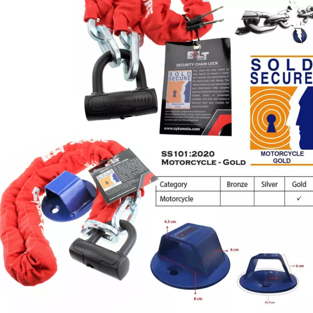 Bulloni moto venduti sicuri 1,0 m blocco catena + set pacchetto ancoraggio parete terra griglia