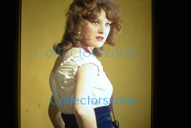 35mm Slide 1970's Glamour Fashion Portrait Woman red head gypsy top beads pic 4