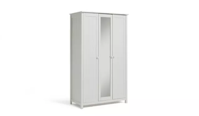 Argos Scandinavia Three Door White Wardrobe With Mirror