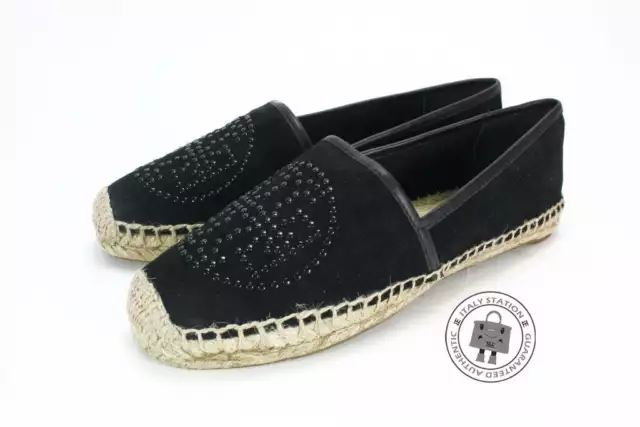 NEW Tory Burch 22158551 Kirby Suede Mini Studs Black 7.5 Shoes AUTHENTIC NWT