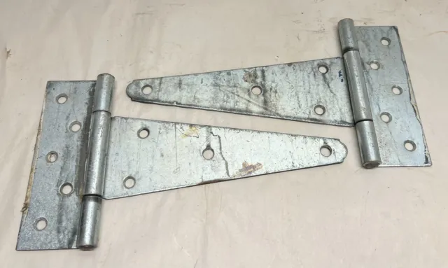 8" Heavy Duty T Hinges for Fence Gate Barn Shed Shop Door Strap Repair Fix Used