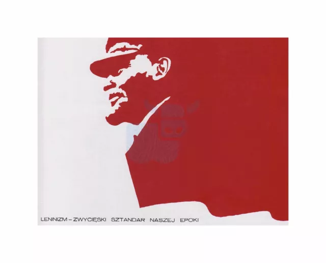 Political Propaganda Lenin Communism Poland Red Large Poster Print