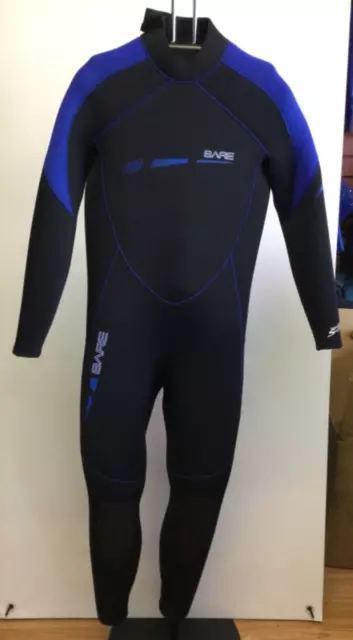 BARE SPORT S-FLEX WETSUIT Mens 7MM - COLOR - Blue/Black size Medium as pictured