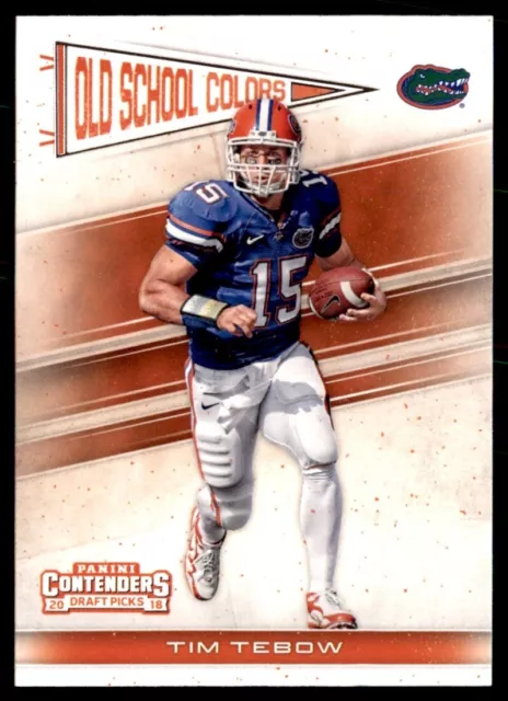 2018 Panini Contenders Draft Picks Old School Colors Tim Tebow Florida Gators