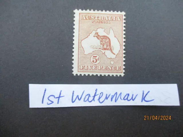 Kangaroo Stamps: 1st Watermark Variety Mint- Excellent Item, Must Have! (T6190)