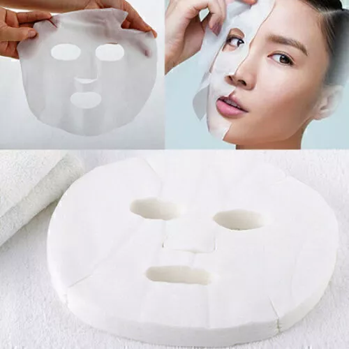 100Blatt Frauen Weiß Vergrößerte Gesichtspflege Maske Blatt Gesicht Kosmeti L4H9
