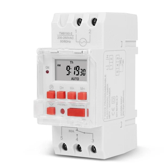 TM919B 220V 30A Programmable Digital Timer Switch DIN Automatic Cycle Timin A4I4