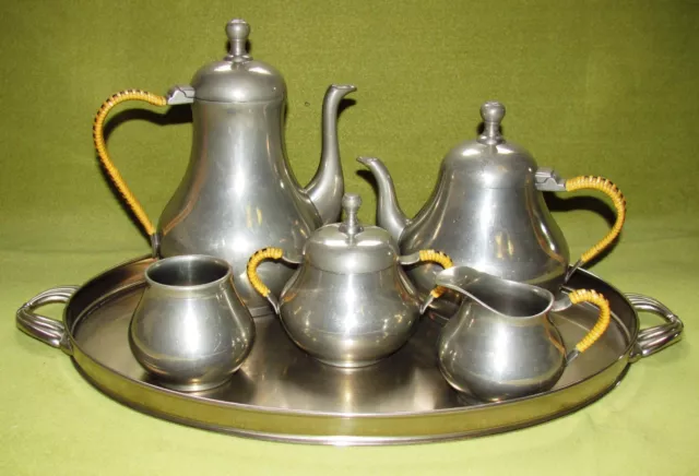 Jugendstil Kaffee- & Teegeschirr Zinn; Zeister Holland Pewter