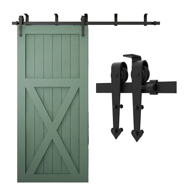 4-20FT Ceiling Mount Sliding Barn Door Hardware Track Bracket Kit Single/Double