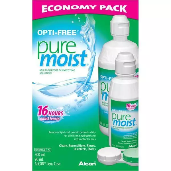 Opti-Free PureMoist Contact Solution Economy Pack Up To 16hrs 300 + 90ml