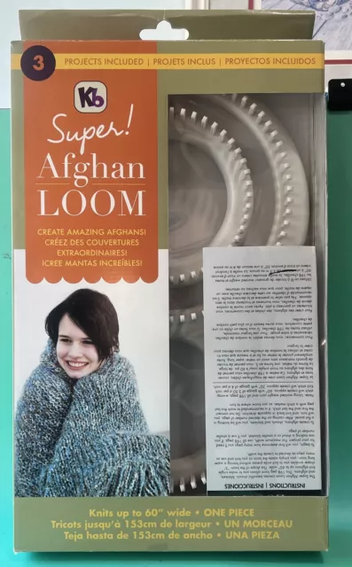 KB Super Afghan Look Board Tool Size 11”x19” Max Width 5 Feet Wide Open Box