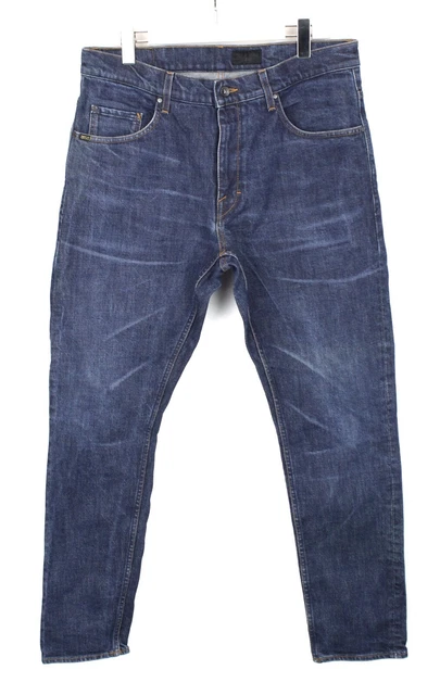 Tiger Of Sweden Pistolero Brassy Jeans Uomo W36/L32 Baffi Affusolato Zip Scuro