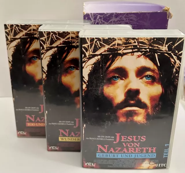 Jesus von Nazareth - 3 VHS Box - alle Teile - guter Zustand - Weltweiter Versand