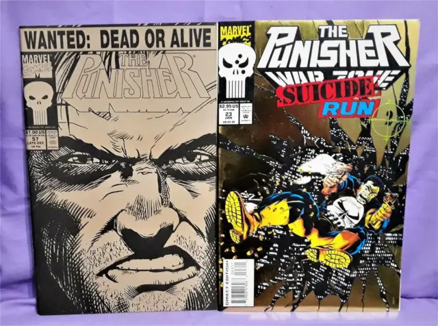PUNISHER VARIANT COVERS Lot of 2 Punisher #57 War Zone #23 Marvel Comics