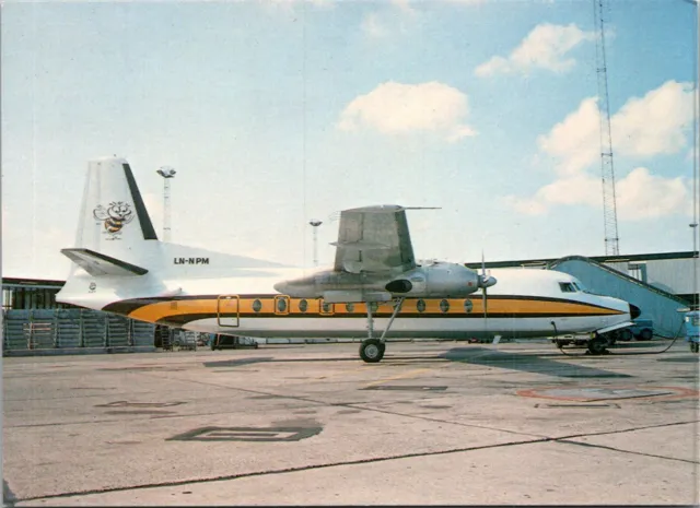 Postcard Air Executive Norway Busy Bee AS Fokker F27 Friendship 100 LN-NPM