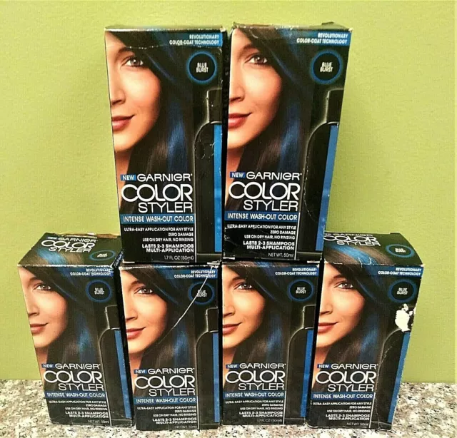 6 ~ Garnier Color Styler Intense Wash Out Hair Color Blue Burst Zero Damage Read