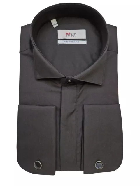Camicia smoking uomo con gemelli 51/52 taglia 5XL nera