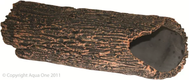 Aqua One A1-36624L Hollow Log Ornament Large  19x6x6cm for Aquarium Fish