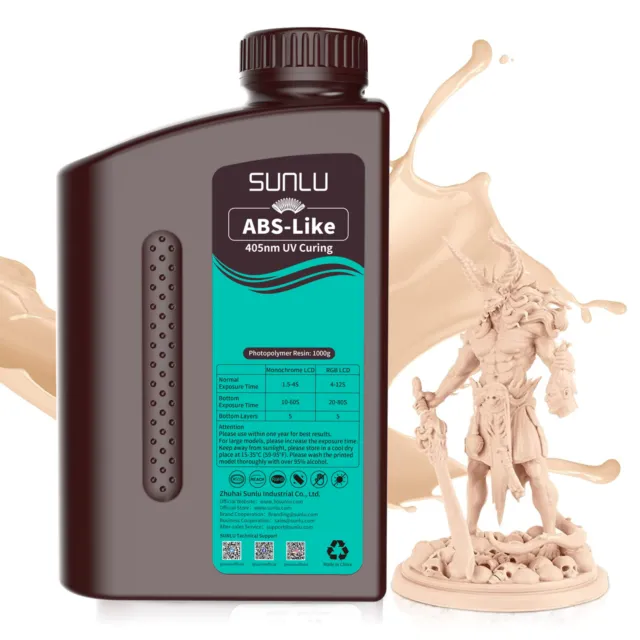 SUNLU ABS-Like 3D Drucker Resin 405nm UV-härtendes Hohe Präzision Harz Beige 1KG