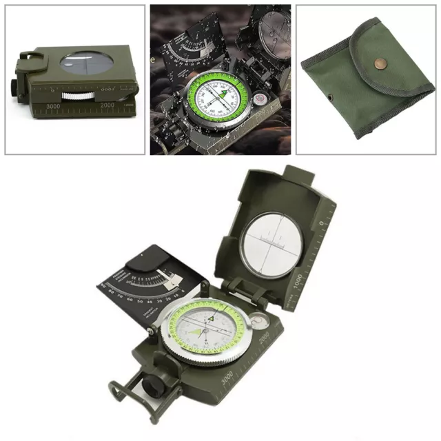 Professional Pocket Military Army Metal Sighting Compass Clinometer Camping New