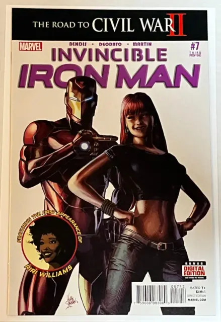 Invincible Iron Man 7  1st Cameo Appearance Riri Williams 3rd Print 2016 NM 9.6