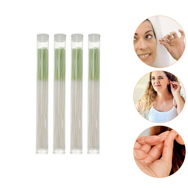 4 Boxes Dünner Baumwollfaden Reinigungslinie Für Ohrpiercings Ohrlochreiniger