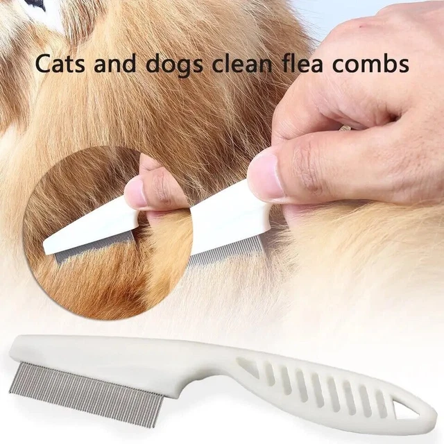 Pet Dog Hair Flea Comb Stainless Pin Dog Cat Grooming Brush Comb