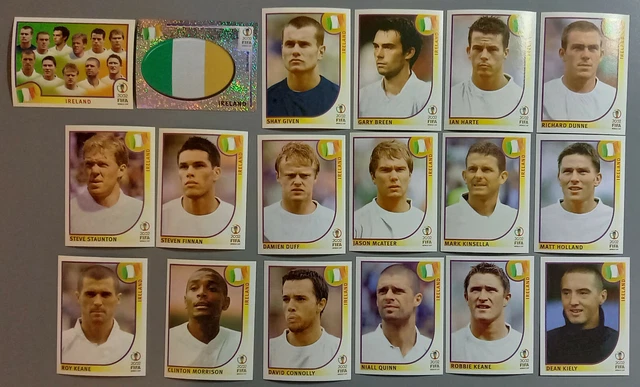 PANINI WM 2002 Irland Komplettsatz_seltene irische Mannschaft _ Bilder