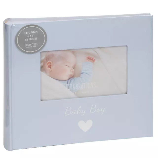 Baby Boy Photo Album - Blue - 160 Photos 6 x 4" Gift Keepsake Memory Book