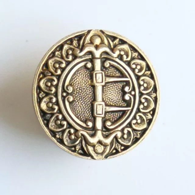 Bouton ancien - Métal doré - Boucle - 22 mm - Inanimate Object Paris BM Button