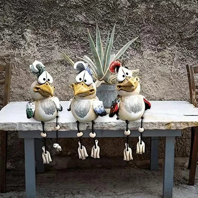 Resin Funny Chicken Statue Art Figure Ornament Courtyard Decor, Farm Garden I9Q7 8