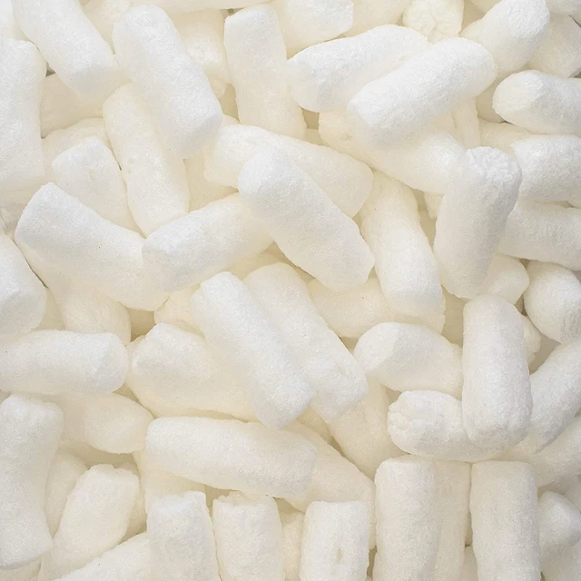 1/4 Cu Ft White Bio Tube Recycled anti Static Packing Peanuts Popcorn Tube Shape