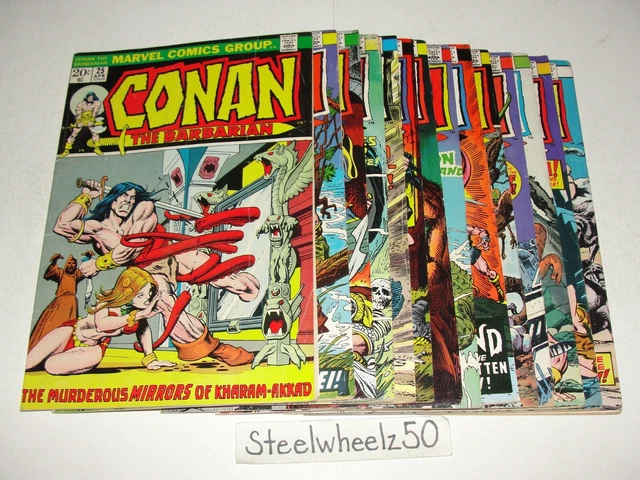Conan The Barbarian 14 Comic Lot Marvel 1973 #25 28 29 32 35 36 38-42 45 46 49