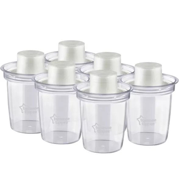 Tommee Tippee Closer to Nature Milk Powder Dispensers, Feeding on the go, 6 Pack