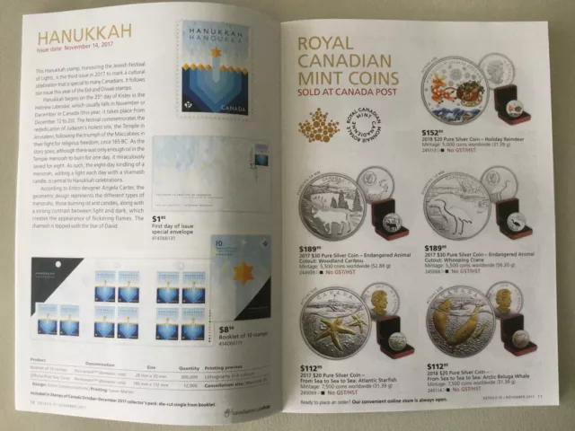 2017 Canada Post Hanukkah ERROR Stamp  "Details" Brochure