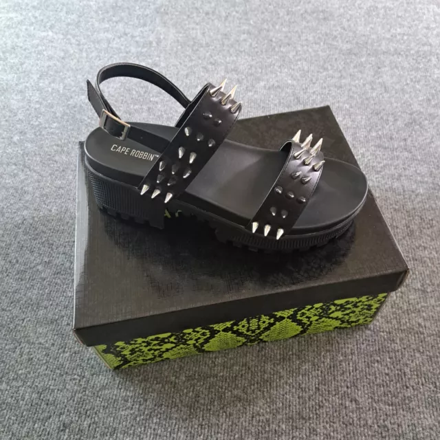 Cape Robbin Dominica Womens Sandals Size 10 Black Spiked New