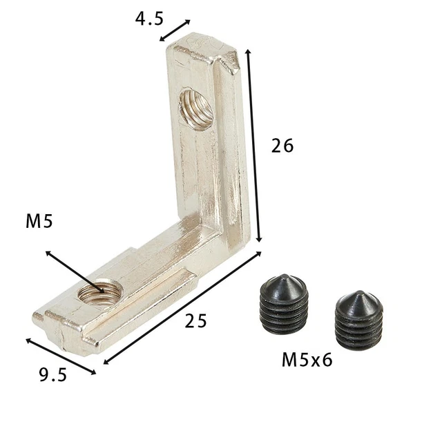 Duokon Connecteur d'angle intérieur pour profilé en aluminium (Norme