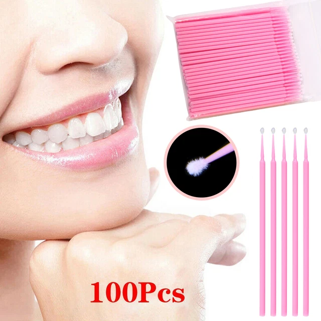 Dental Micro Applicator Brush Disposable Makeup Eyelash Brushes 2.0mm Pink