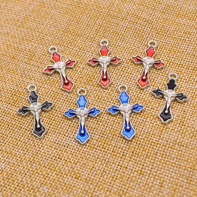 Zinc alloy Cross Charms Cross and Center Jesus Maria  Handmade Crafts Lovers